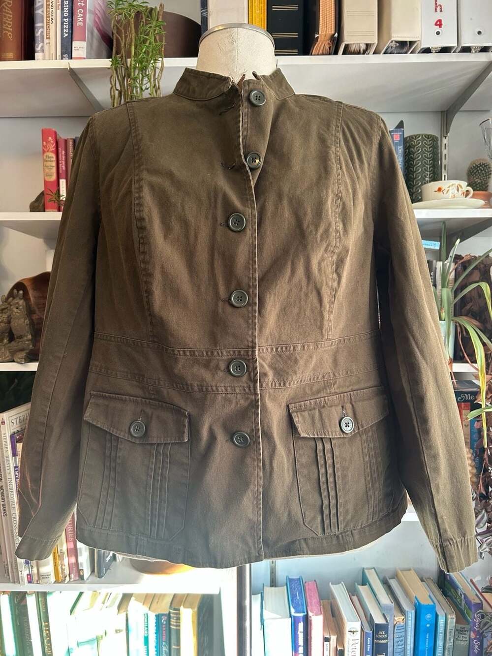Faded Glory Women's Plus Stretch Olive Green Utility Cargo Jacket Size 18W/20W